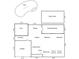 A detailed floor plan showing layout of the home including a den, dining, kitchen, bedrooms, patio and pool at 5107 W Azeele St, Tampa, FL 33609