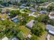 Aerial view of a home with a screened pool and a residential neighborhood at 5112 Odin St, Spring Hill, FL 34608