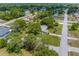 Aerial view of a home with a landscaped yard in a residential neighborhood at 5112 Odin St, Spring Hill, FL 34608