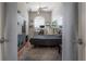 Bedroom featuring a high ceiling, ceiling fan, and a desk ideal for a home office at 23268 Family Ln, Brooksville, FL 34602