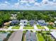 A beautiful aerial view of a residential street and modern homes, surrounded by lush greenery at 1015 W Charter St, Tampa, FL 33602