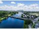 A stunning aerial view of a waterway and skyline, offering scenic views and a vibrant cityscape at 1015 W Charter St, Tampa, FL 33602