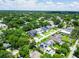 An aerial view shows houses nestled among the trees in a vibrant residential neighborhood at 1015 W Charter St, Tampa, FL 33602