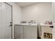 Bright laundry room with white washer, dryer, and utility sink at 13344 88Th Ave, Seminole, FL 33776