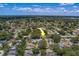 Beautiful aerial showcases the well-situated home with community amenities and tree coverage at 2123 Indigo Dr, Clearwater, FL 33763