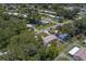 Picturesque aerial view of neighborhood with mature trees, sidewalks, and cross streets at 2123 Indigo Dr, Clearwater, FL 33763