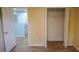 Bedroom features carpet flooring, a closet, and neutral walls at 25435 Bruford Blvd, Land O Lakes, FL 34639