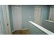 Hallway with carpet and blue walls at 25435 Bruford Blvd, Land O Lakes, FL 34639