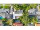 Overhead view of the property with pool, backyard, patio area, and lush landscaping at 4111 W Granada St, Tampa, FL 33629