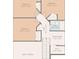 Upstairs floor plan featuring three bedrooms, one bathroom, and a sitting room at 422 Cypress View Dr, Oldsmar, FL 34677