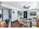 Spacious living room with media center and hardwood floors at 5001 37Th N Ave, St Petersburg, FL 33710