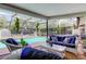 Screened-in pool with cozy seating area, perfect for relaxing and entertaining at 604 Knollwood Dr, Largo, FL 33770