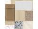 Sample of material options including kitchen cabinet, countertop, floor tile, and carpet at 640 Allora Ave, Nokomis, FL 34275