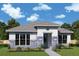 Charming single-story home featuring stone accents, well-manicured lawn, and inviting front entrance at 699 Allora Ave, Nokomis, FL 34275