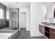 Contemporary bathroom featuring a bathtub and a shower with glass doors at 7515 Dragon Fly Loop, Gibsonton, FL 33534