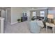 Bright living area features plush gray carpet, contemporary furniture, and natural light from multiple windows at 11044 Spring Point Cir, Riverview, FL 33579