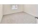 Bedroom with neutral carpet and a window overlooking the landscaped yard at 12710 Buffalo Run Drive, Gibsonton, FL 33534