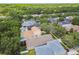 Aerial view of a desirable neighborhood with mature trees, community park, and close to retail at 13310 Tiger Lilly Ln, Tampa, FL 33625
