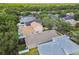 Overhead view of a residential area, featuring fenced yards, mature trees and well-maintained homes at 13310 Tiger Lilly Ln, Tampa, FL 33625