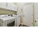 Well-lit laundry room with modern appliances and ample storage, designed for efficient and convenient laundry tasks at 13310 Tiger Lilly Ln, Tampa, FL 33625