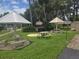 Community picnic area with tables and lush landscaping at 2588 Laurelwood Dr # 16A, Clearwater, FL 33763