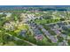 An aerial shot of a suburban neighborhood surrounded by lush greenery and trees at 320 Roxbury Crossing Ct, Valrico, FL 33594
