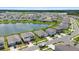 Lovely aerial view of home featuring a serene lake at 33369 Hamilton Hill Ln, Wesley Chapel, FL 33545