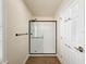 Bathroom showcasing a modern glass shower with black trim and stylish fixtures at 425 49Th N St, St Petersburg, FL 33710