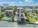 Modern condo complex with a pool overlooking the water and lush landscaping at 602 Lime Ave # 102, Clearwater, FL 33756