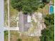 A top down view shows the roof, yard and position on the block of this single Gathering home at 9259 Marler Rd, Spring Hill, FL 34608