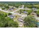 Aerial view of a neighborhood with single Gathering homes and lush green trees surrounding each home at 9259 Marler Rd, Spring Hill, FL 34608