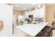 Bright kitchen features a large island with seating and modern white cabinets at 11913 Butler Woods Cir, Riverview, FL 33579