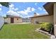 Spacious backyard, featuring shed and enclosed pool at 8306 N Gomez Ave, Tampa, FL 33614