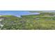 Stunning aerial view of lush green marshland with bayou and waterway access and glimpses of a bay in the background at 950 Waverly St, Oldsmar, FL 34677