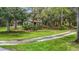 Property features a lush lawn and natural landscaping, providing a private and tranquil setting at 950 Waverly St, Oldsmar, FL 34677