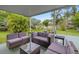 Comfortable covered patio with ample seating and lush landscaping at 1084 39Th Ne Ave, St Petersburg, FL 33703