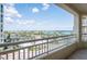 Spacious balcony with picturesque views of the city skyline and tropical waters, perfect for relaxing and entertaining at 1180 Gulf Blvd # 504, Clearwater Beach, FL 33767
