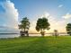 Expansive backyard features mature trees and waterfront access, perfect for outdoor activities at 12125 Stonelake Ranch Blvd, Thonotosassa, FL 33592