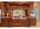 Close up of the gourmet kitchen featuring a Wolf range with custom cabinetry at 12125 Stonelake Ranch Blvd, Thonotosassa, FL 33592