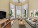 Cozy living room with large windows offering a serene waterfront view and plenty of natural light at 12125 Stonelake Ranch Blvd, Thonotosassa, FL 33592