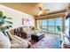 Cozy living room with comfortable seating, ocean views from sliding doors, and stylish decor, perfect for relaxation at 17720 Gulf Blvd # A702, Redington Shores, FL 33708