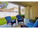 Covered patio with outdoor furniture and view of the backyard at 18439 Red Willow Way, Land O Lakes, FL 34638