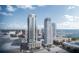Stunning daytime view of urban condos with a glimpse of the marina in the distance at 235 1St S Ave # 3708, St Petersburg, FL 33701