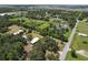 Aerial view showcases homesite with mature trees, offering privacy and space within a thriving rural community at 2610 Crestview Rd, Wimauma, FL 33598
