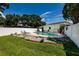 A serene backyard featuring a well-maintained lawn, a refreshing pool, and ample space for outdoor enjoyment at 3700 56Th N St, St Petersburg, FL 33710