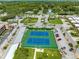 Overhead view of the tennis courts and parking area at 587 Boca Ciega Point N Blvd, St Petersburg, FL 33708