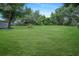Large backyard featuring mature trees and a wooden fence for privacy at 8610 Fish Lake Rd, Tampa, FL 33619