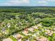 Great aerial view of the community highlighting the beautiful homes, lush trees, lake, and neighborhood streets at 1014 Stella Vara Dr, Lutz, FL 33548