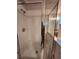 Modern bathroom with tile shower and glass door, offering a clean, updated look at 10539 Egret Haven Ln, Riverview, FL 33578