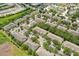 Aerial view of a residential neighborhood with lush landscaping and organized parking at 10947 Brickside Ct, Riverview, FL 33579